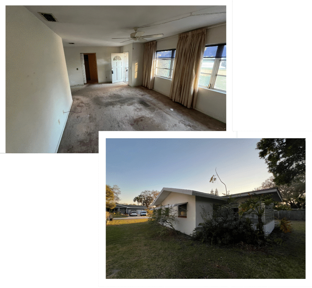 Dunedin 5 The inside and outside of a property in Dunedin, Florida