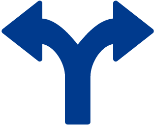 Arrows splitting ways icon