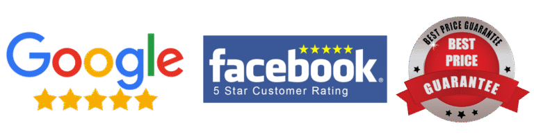 Home 1 5 star reviews from Google and Facebook